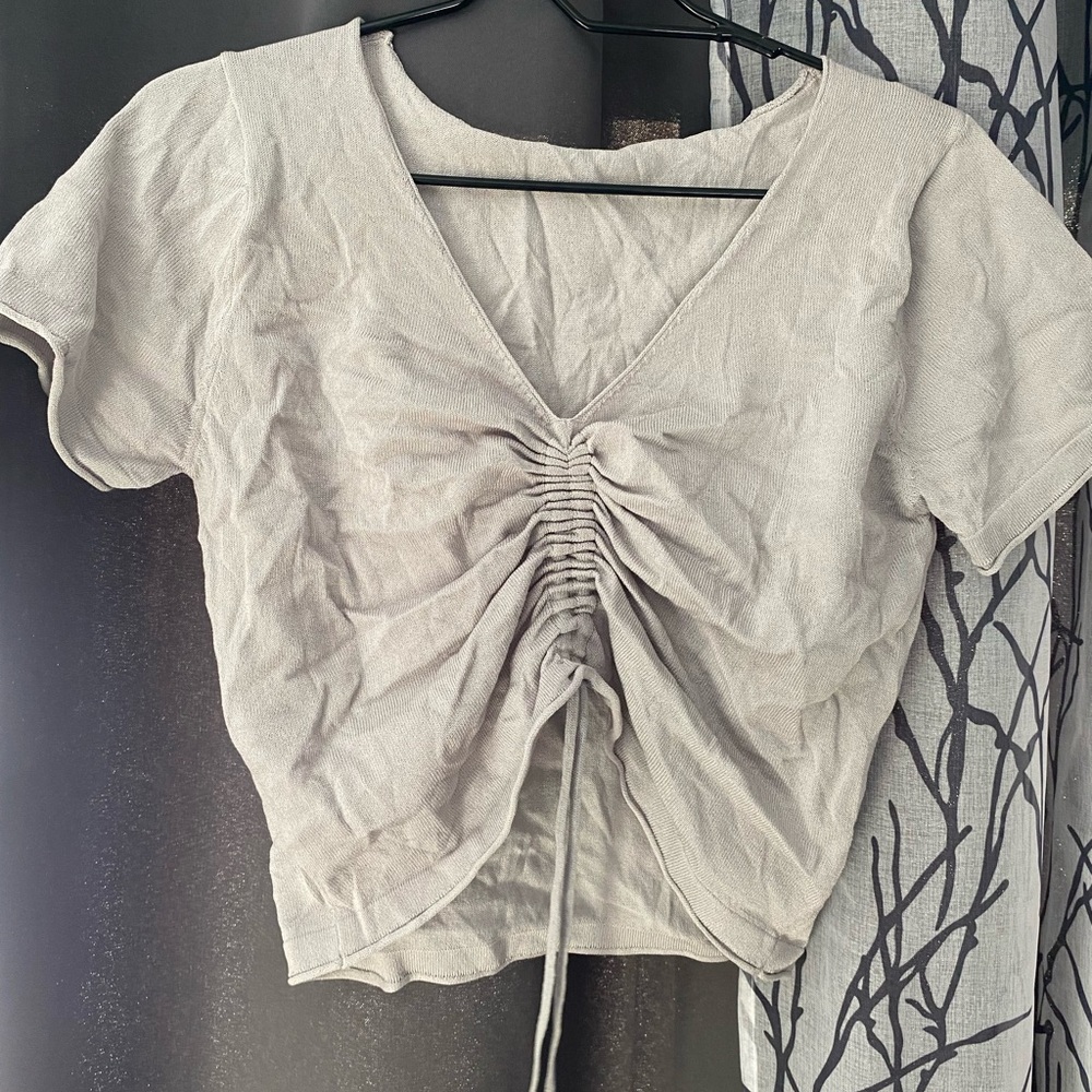 Large silver crop top